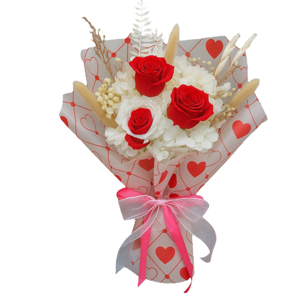 Frosted Paper w Heart Printed (50x70cm) 50mic pk100