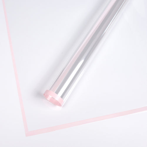 Cello Clear Wrapping Paper w Border Pink (58x58cm) 65mic