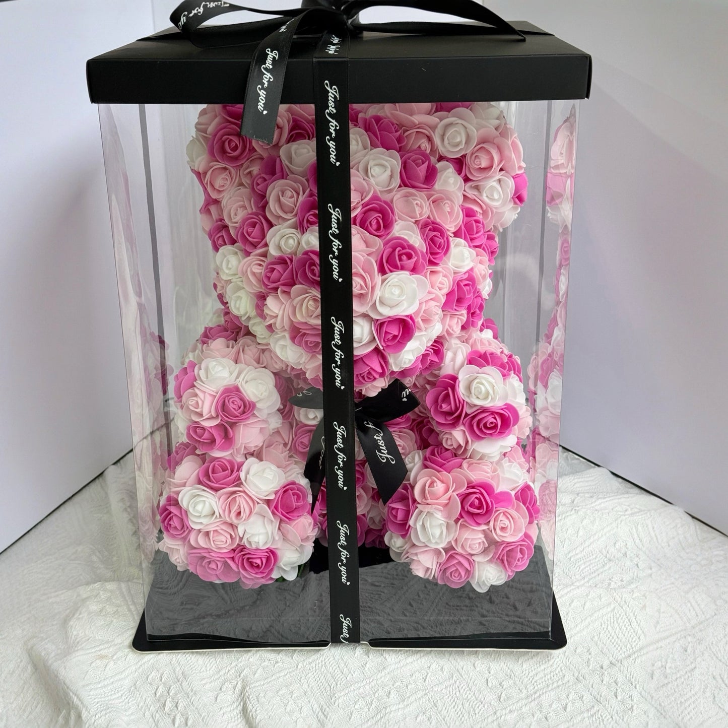 Rose Bear Mixed Pink (40cmH)