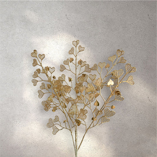 Artificial Flower Love Heart Gold