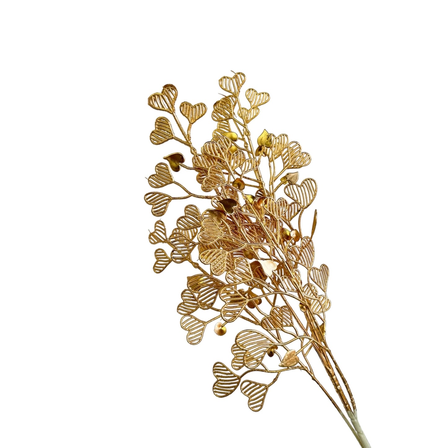Artificial Flower Love Heart Gold