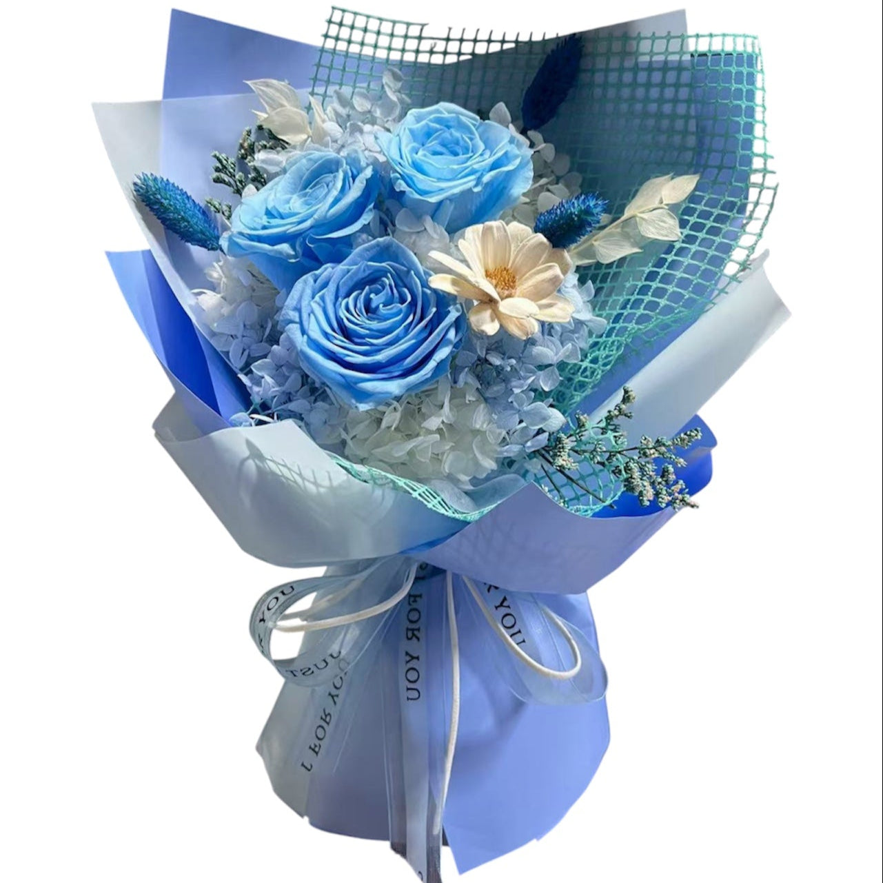 Preserved Bouquet (with gift bag) Blue