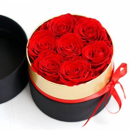 Roses in Black Hat Box RED Small