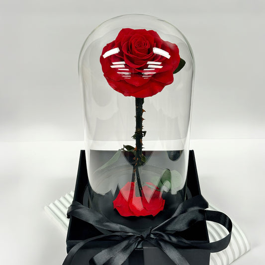 Large Single Stem Rose Dome Red