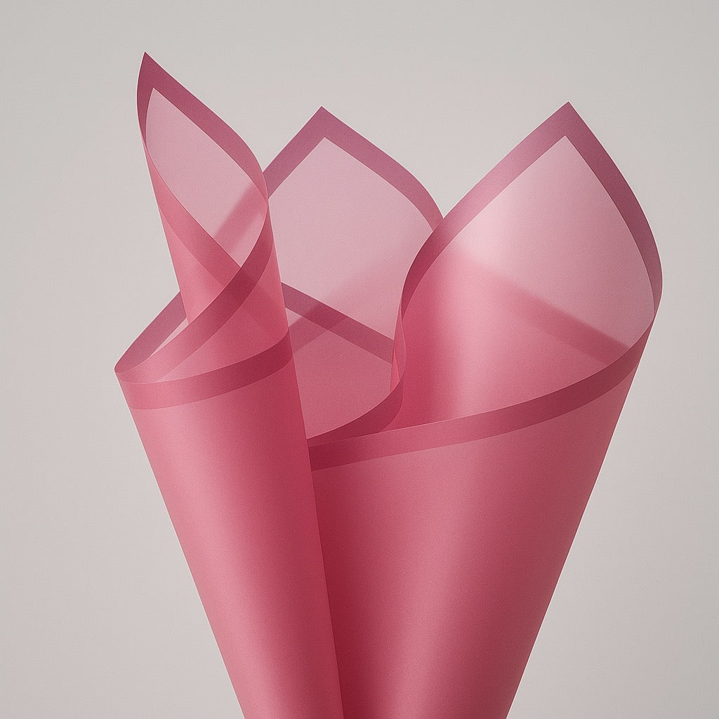 Frosted Paper w Border Wine (58x58cm) 50mic Pk100