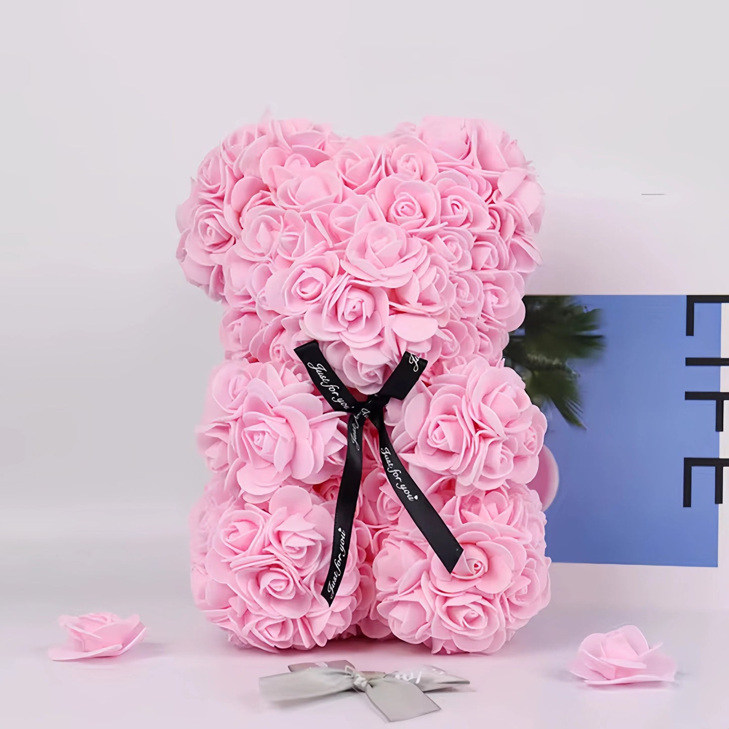 Rose Bear Soft Pink (25cmH)