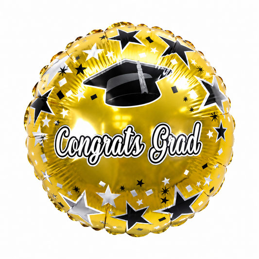 Foil Balloon 9" Congrats Grad Gold