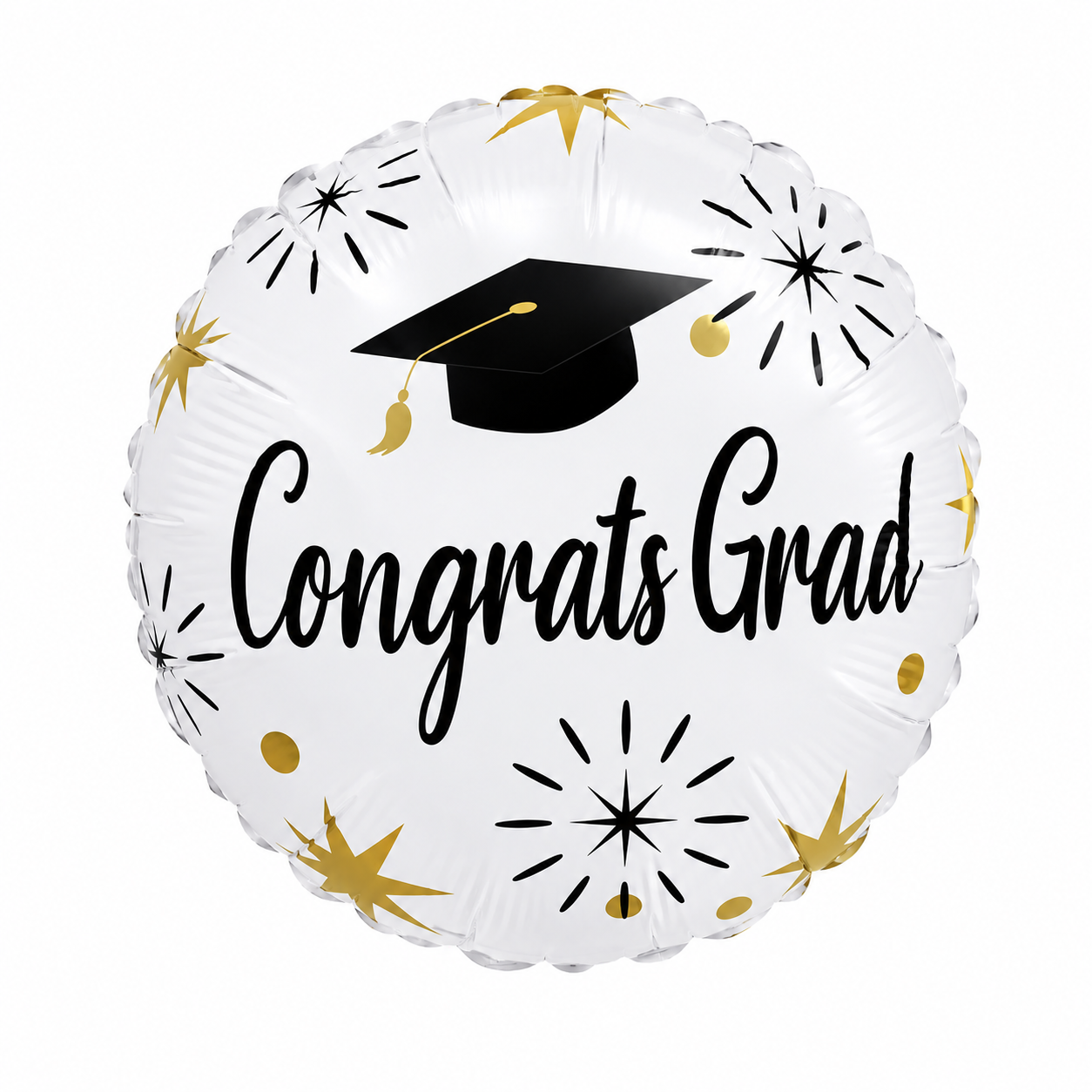 Foil Balloon 9" Congrats Grad White