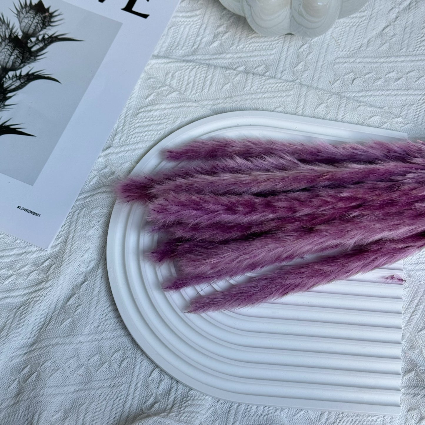 Fluffy Stick Purple Dried Flower