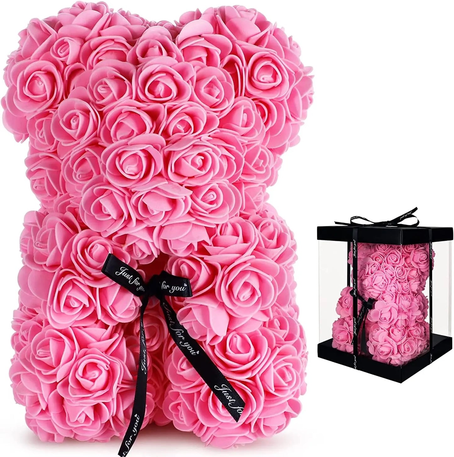 Foam Rose Bear Pink (25cmH)