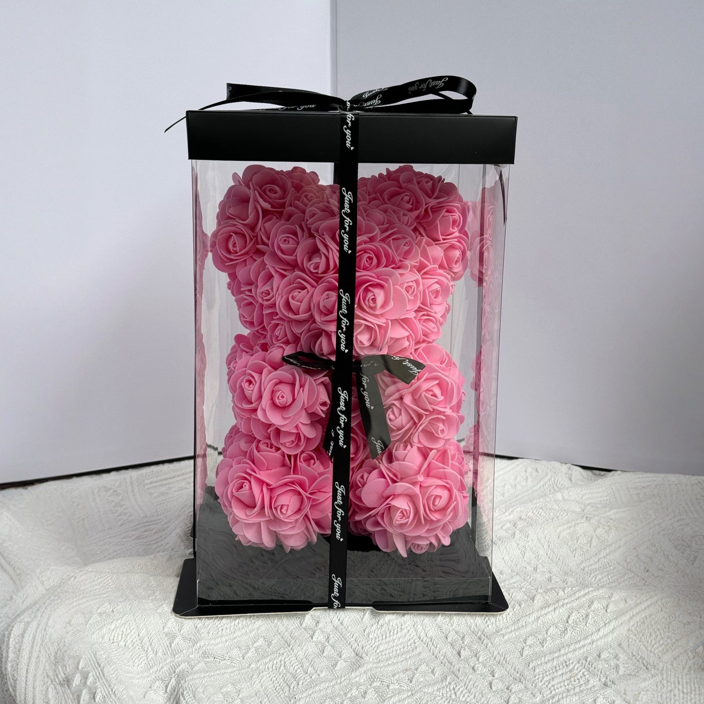 Foam Rose Bear Pink (25cmH)