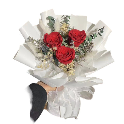 Preserved & dried flower bouquet (with gift bag) Red Gift