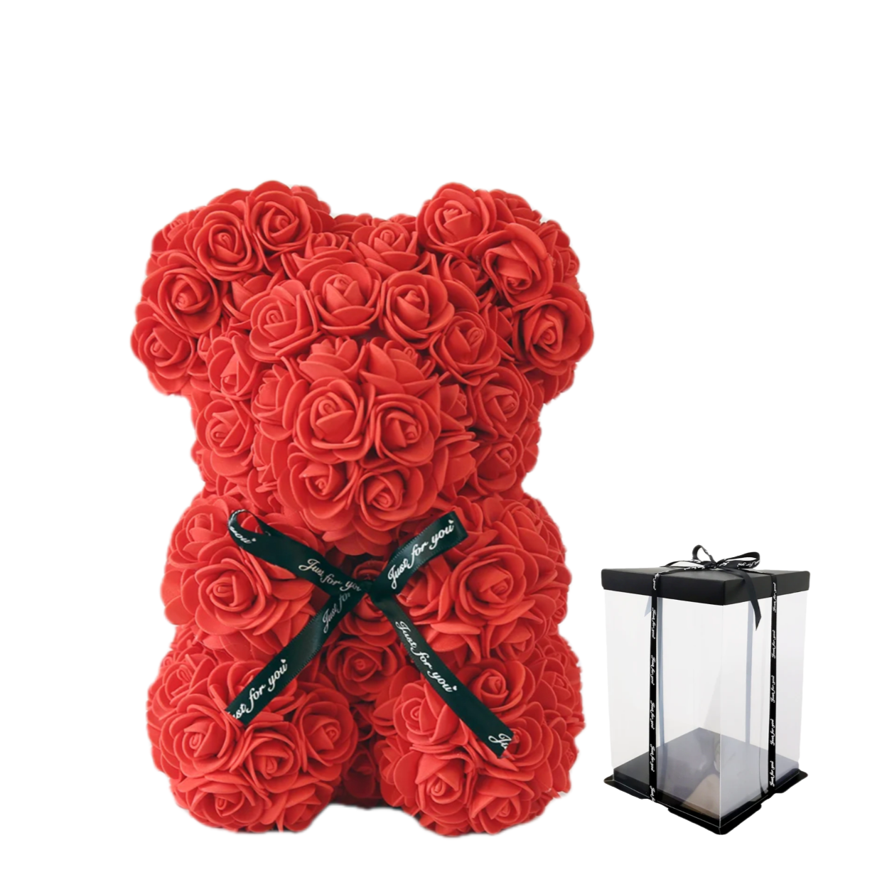 Foam Rose Bear Red (25cmH)