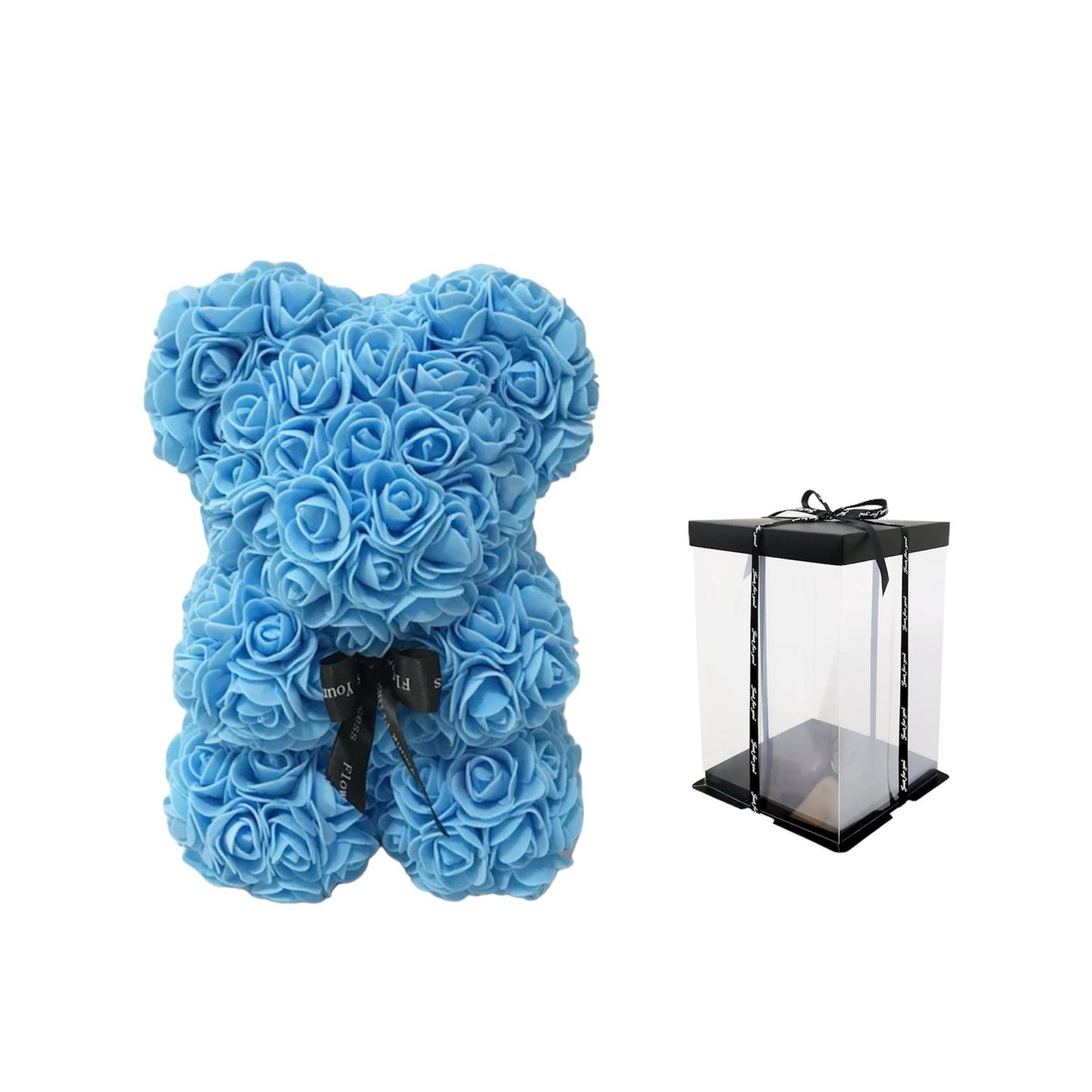 Foam Rose Bear Blue(25cmH)