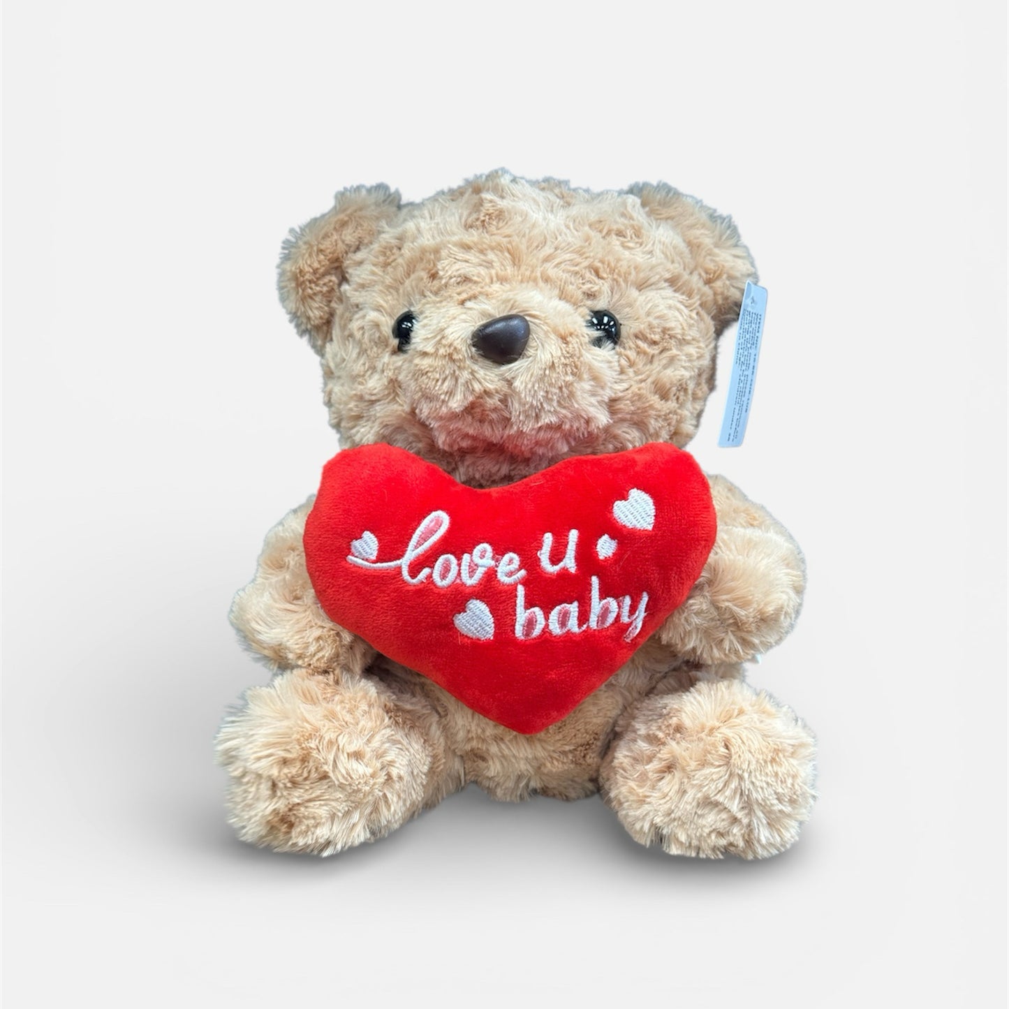 "Love U Baby" Heart Teddy Bear Lt Brown (25cmST)