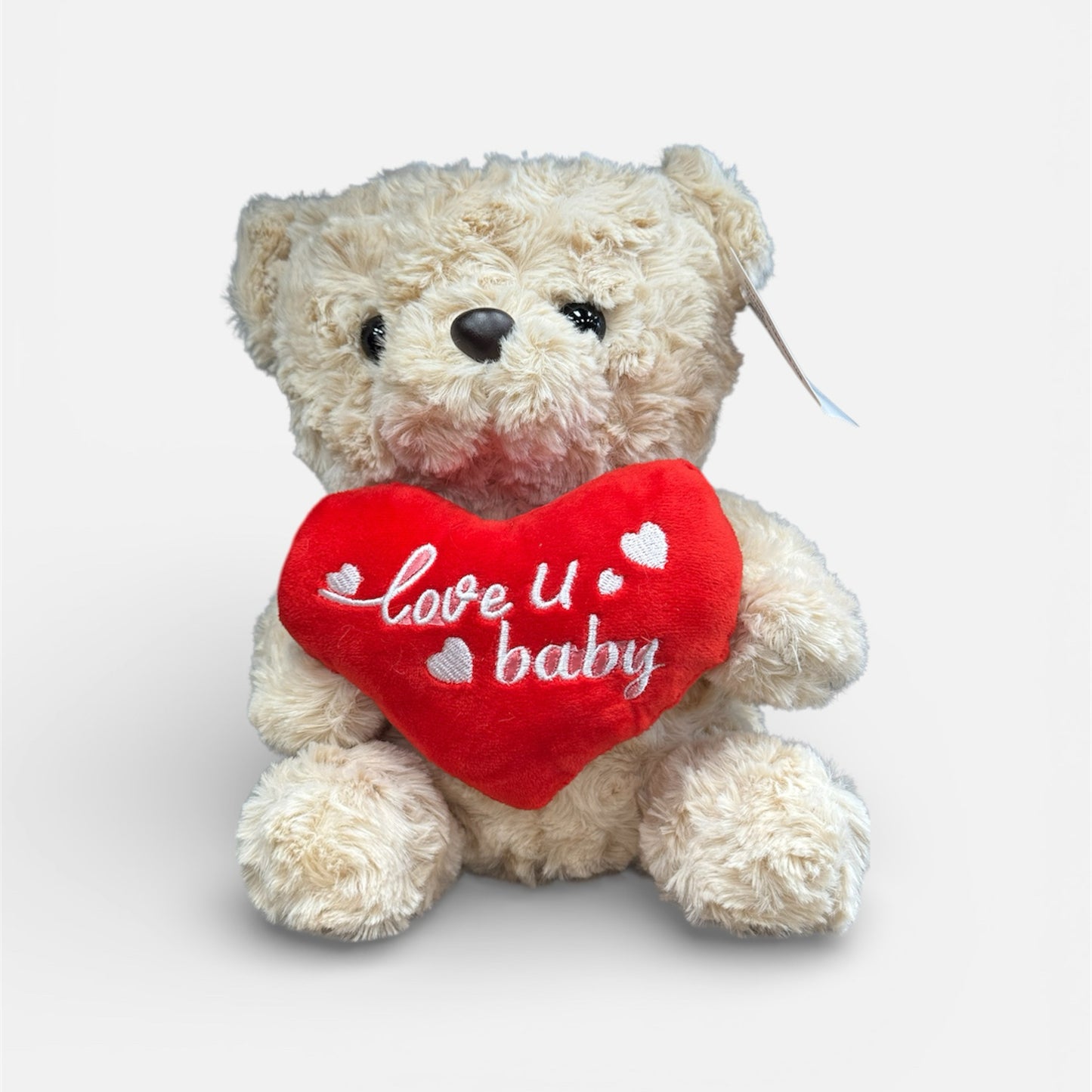 "Love U Baby" Heart Teddy Bear Beige (25cmST)