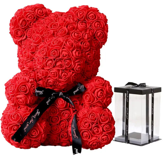 Artificial Rose Bear Red (40cmH)