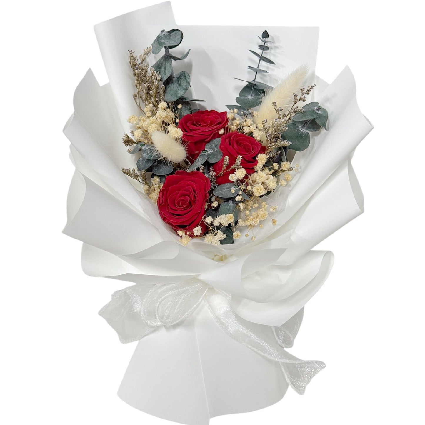 Preserved & dried flower bouquet (with gift bag) Red Gift