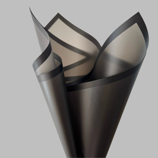 Frosted Paper w Border Black (58x58cm) 50mic Pk100