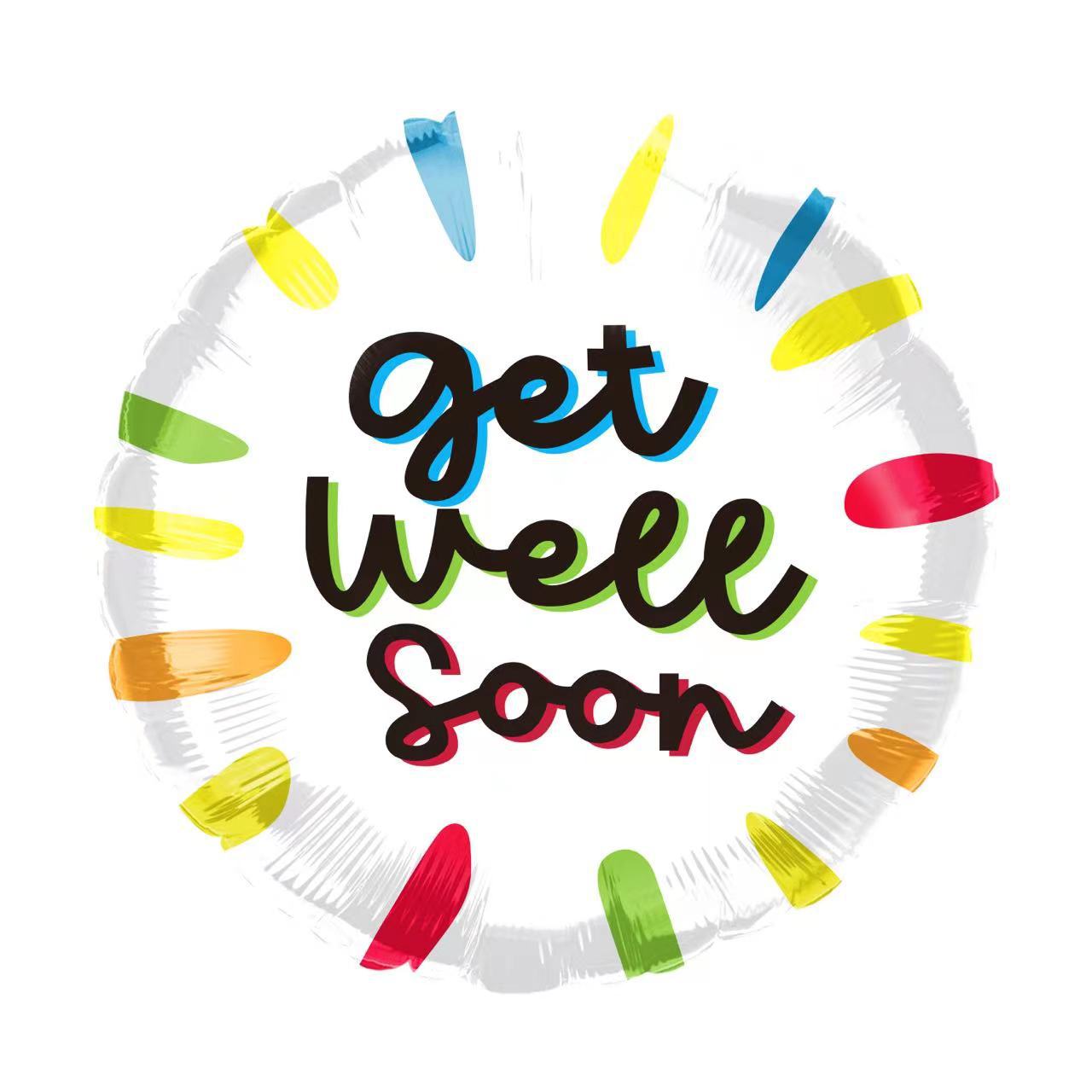 Foil Balloon 9" Get Well Soon White