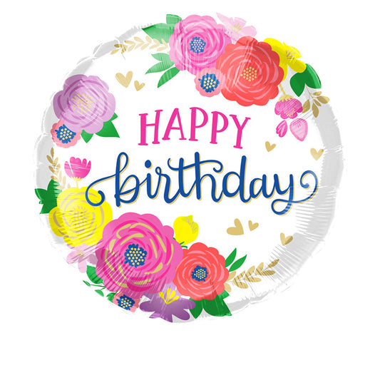 Foil Balloon 9" Happy Birthday White
