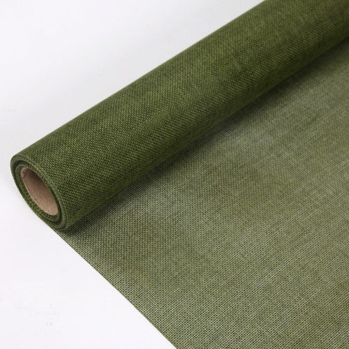 Faux Linen Mesh Wrapping Roll Army Green 48x5Y