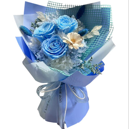 Preserved Bouquet (with gift bag) Blue