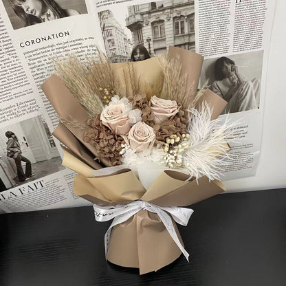 Preserved & dried flower bouquet (with gift bag) Brown Gift